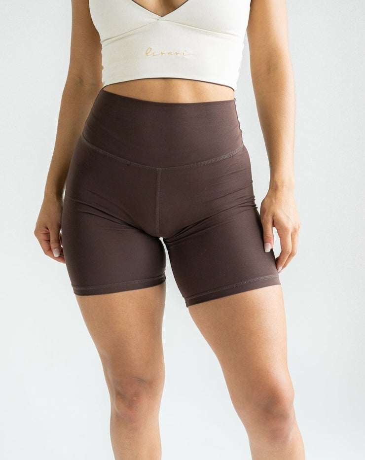 CORE High Waisted Biker Shorts 6.5”- Mocha